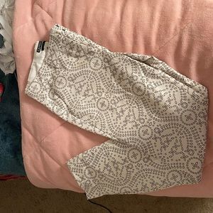 White and black pants